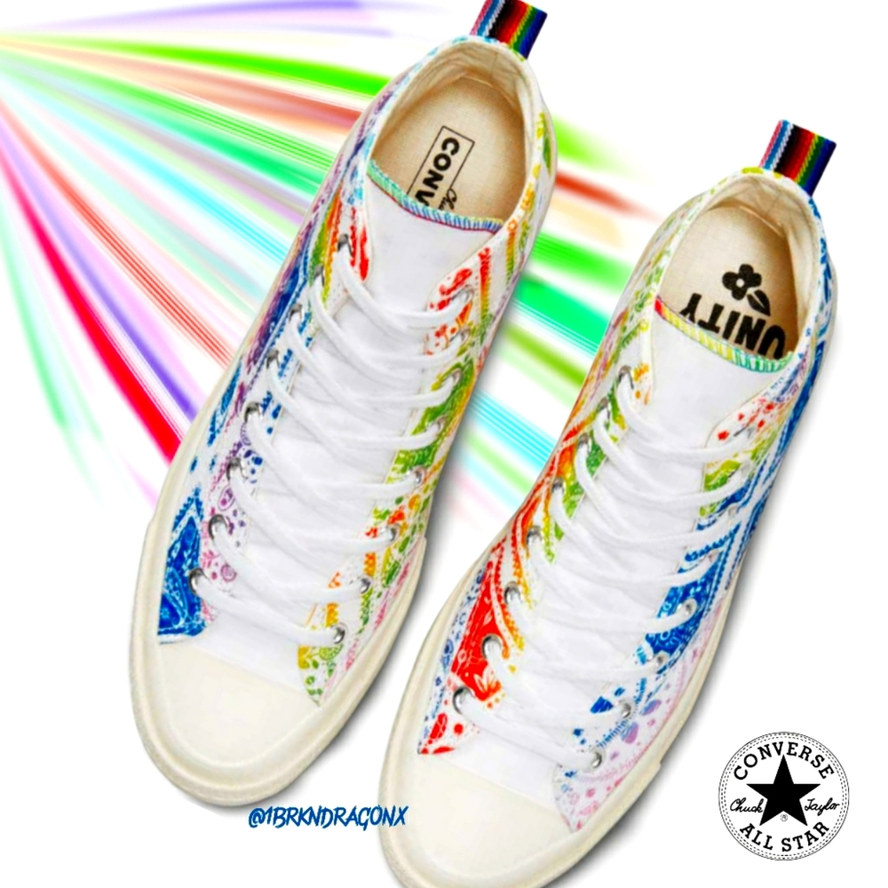 Converse Chuck Taylor Chuck 70 Unity Unisex Pride High Top Rainbow Sneakers 7 - Picture 9 of 17